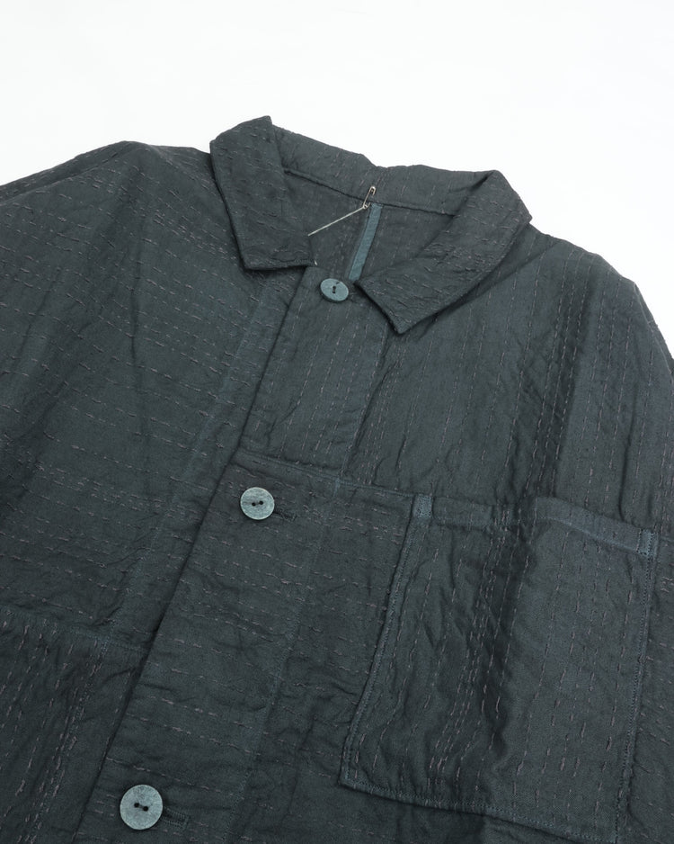 MITTAN Lightweight Sashiko Woven Jacket JK-86 Indigo * Turmeric * Ink