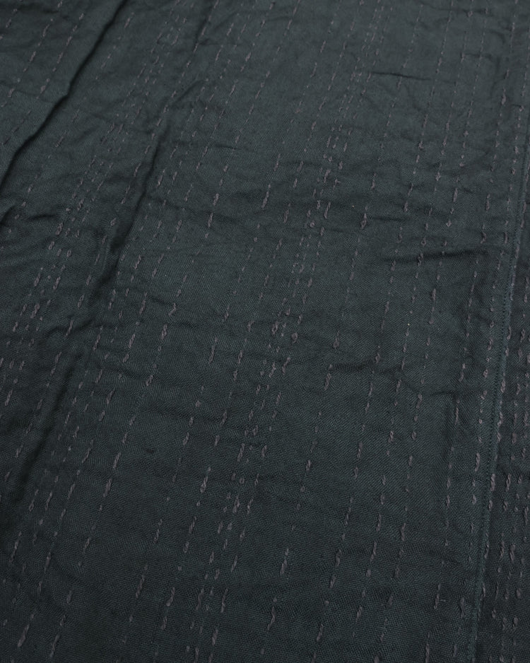 MITTAN    薄手刺し子織ジャケット JK-86 藍*鬱金*墨