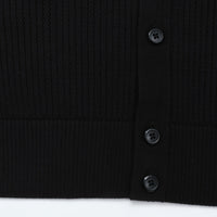 crepuscule / Stripe Mesh Knit Shirt BLACK