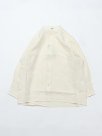 HAVERSACK 822625 (60 Linen Poplin Stand Collar Shirt Outerwear) OFF WHITE