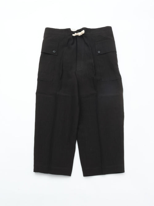 HAVERSACK 862629 (60 Linen Poplin Army Wide Pants) BLACK