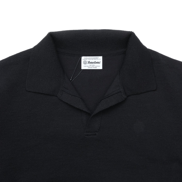 Yonetomi / GIMA COTTON TENJIKU KNIT P/O 14 BLACK