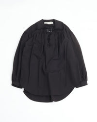 THE SHINZONE  LACE-UP BLOUSE 07 BLACK