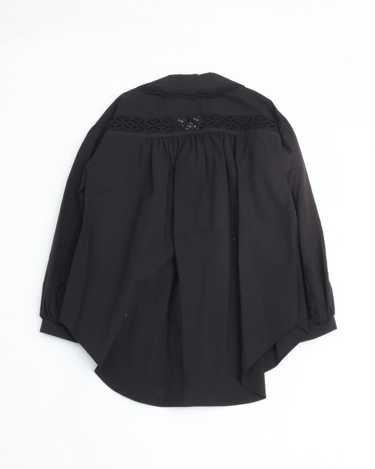 THE SHINZONE  LACE-UP BLOUSE 07 BLACK