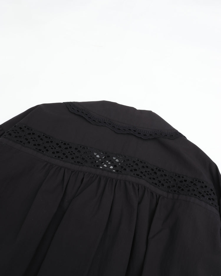 THE SHINZONE  LACE-UP BLOUSE 07 BLACK