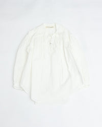 THE SHINZONE  LACE-UP BLOUSE 01 WHITE