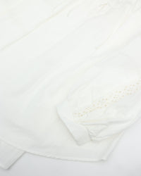 THE SHINZONE  LACE-UP BLOUSE 01 WHITE