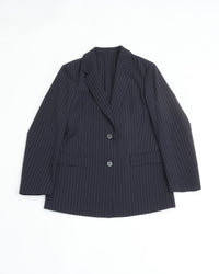 THE SHINZONE  STRIPED CHRYSLER JACKET 85 NAVY