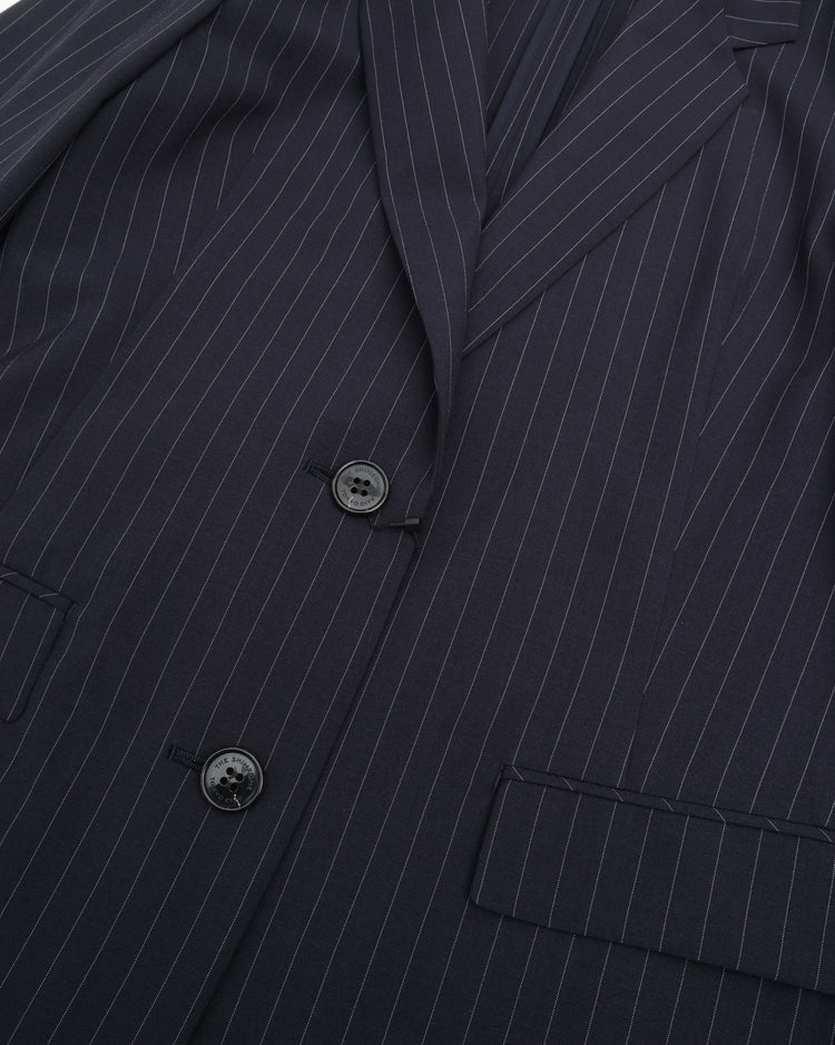 THE SHINZONE  STRIPED CHRYSLER JACKET 85 NAVY