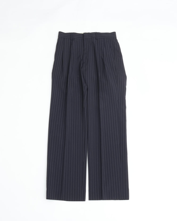 THE SHINZONE  STRIPED CHRYSLER PANTS 85 NAVY