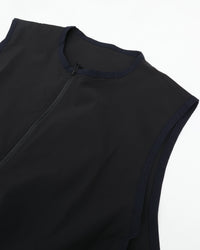 UNTRACE Zipper Vest _259 BLACK*DARK NAVY