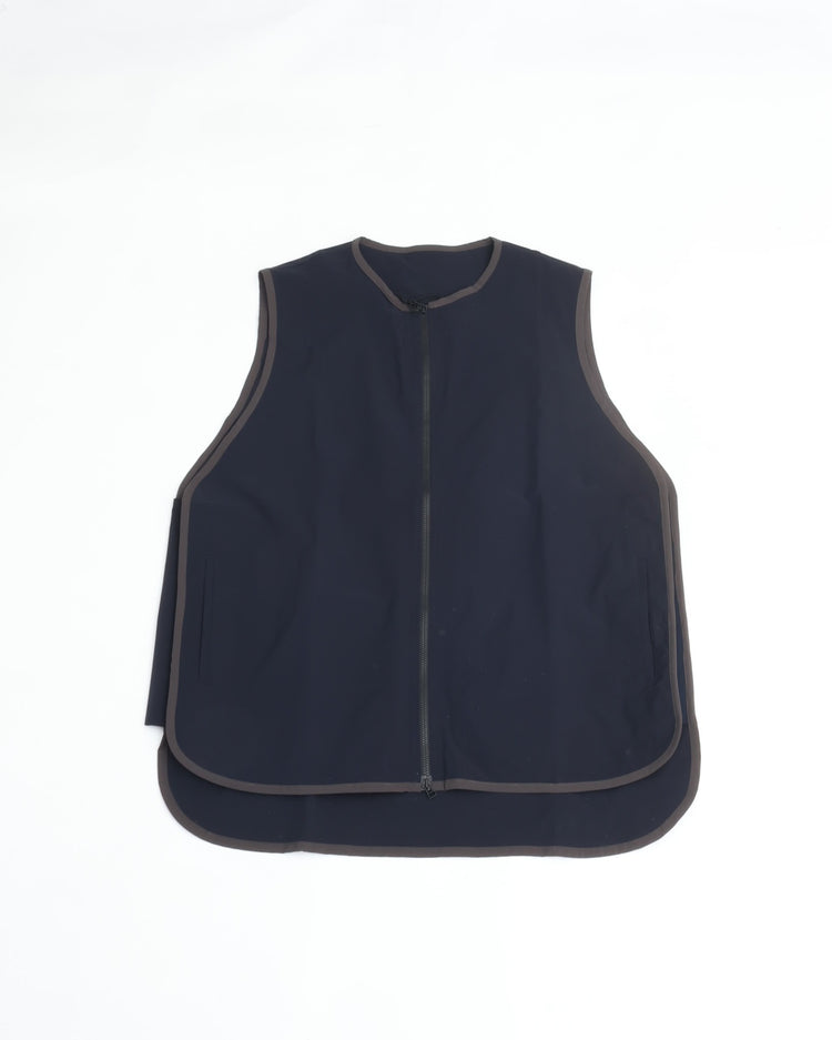 UNTRACE　ジッパーベスト _259 DARK NAVY*DARK BROWN