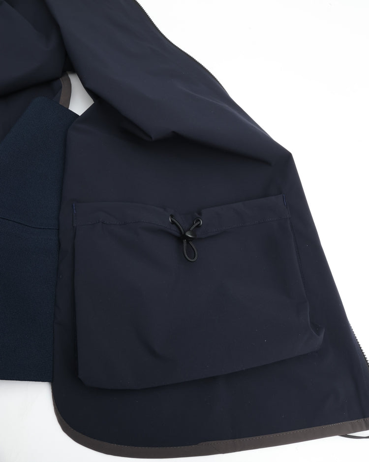 UNTRACE　ジッパーベスト _259 DARK NAVY*DARK BROWN