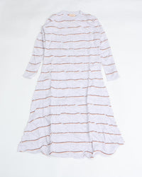 MEYAME   TUCKED JACQUARD BORDER DRESS HEATHER GREY