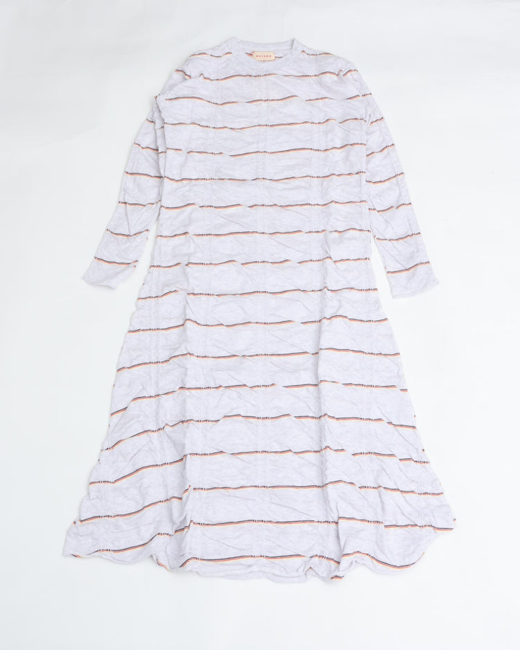 MEYAME   TUCKED JACQUARD BORDER DRESS HEATHER GREY
