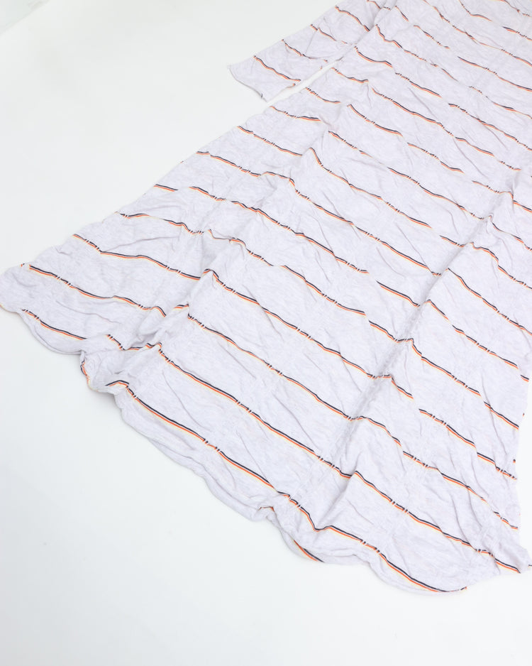 MEYAME   TUCKED JACQUARD BORDER DRESS HEATHER GREY