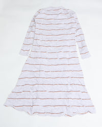 MEYAME   TUCKED JACQUARD BORDER DRESS HEATHER GREY