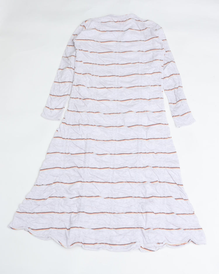 MEYAME   TUCKED JACQUARD BORDER DRESS HEATHER GREY