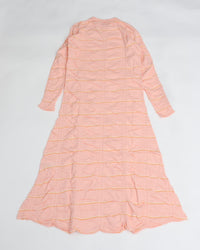 MEYAME   TUCKED JACQUARD BORDER DRESS MEY-2230 PINK