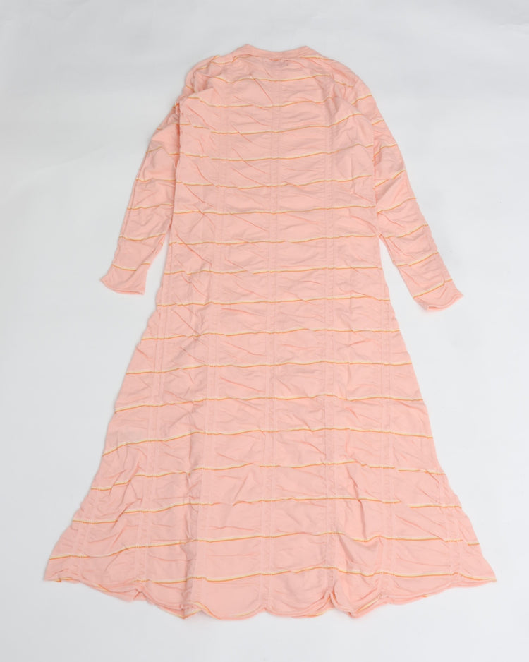 MEYAME   TUCKED JACQUARD BORDER DRESS MEY-2230 PINK