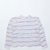 MEYAME   TUCKED JACQUARD BORDER PULLOVER HEATHER GREY
