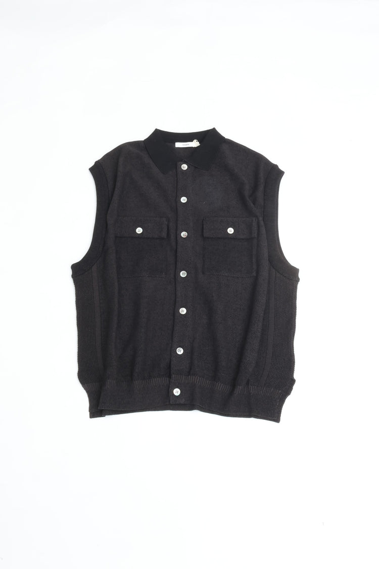 YASHIKI    Haoto Collar Vest（葉音）YSK-26SS-KN08 BLACK
