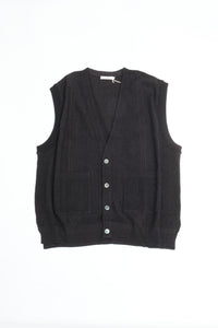 YASHIKI    Shirotsume V-neck Vest（白詰草） YSK-26SS-KN09 BLACK
