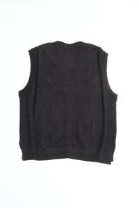 YASHIKI Shirotsume V-neck Vest (White Clover) YSK-26SS-KN09 BLACK