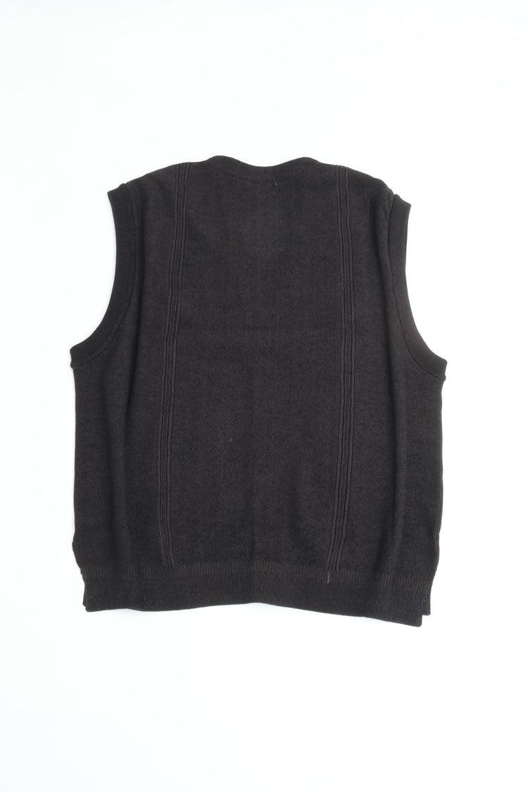 YASHIKI Shirotsume V-neck Vest (White Clover) YSK-26SS-KN09 BLACK