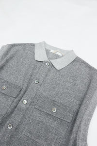YASHIKI Haoto Collar Vest (Haoto) YSK-26SS-KN08 MIX GRAY
