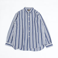 A VONTADE Gardener Apron Shirts LS NAVY MULTI STRIPE