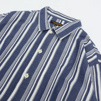A VONTADE Gardener Apron Shirts LS NAVY MULTI STRIPE
