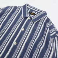 A VONTADE   Gardener Apron Shirts LS NAVY MULTI STRIPE