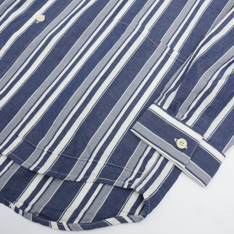 A VONTADE Gardener Apron Shirts LS NAVY MULTI STRIPE