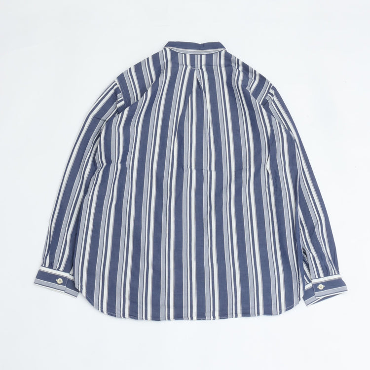 A VONTADE   Gardener Apron Shirts LS NAVY MULTI STRIPE