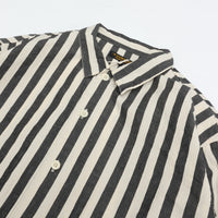 A VONTADE   Gardener Apron Shirts LS OG Cotton/Linen Hard Twist Weaher NATURAL×NAVY