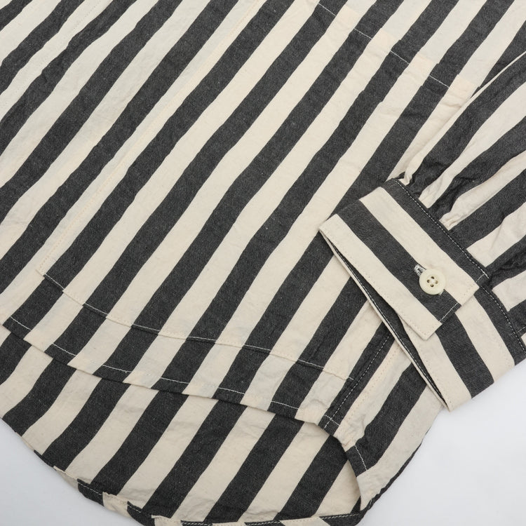 A VONTADE   Gardener Apron Shirts LS OG Cotton/Linen Hard Twist Weaher NATURAL×NAVY