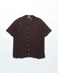 crepuscule  Washi Open Collar S/S Shirt BROWN