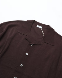 crepuscule  Washi Open Collar S/S Shirt BROWN