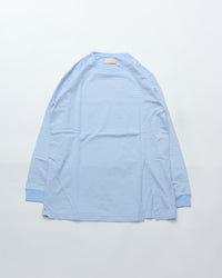 MEYAME  BORDER SLIT LONG SLEEVE TEE BLUE