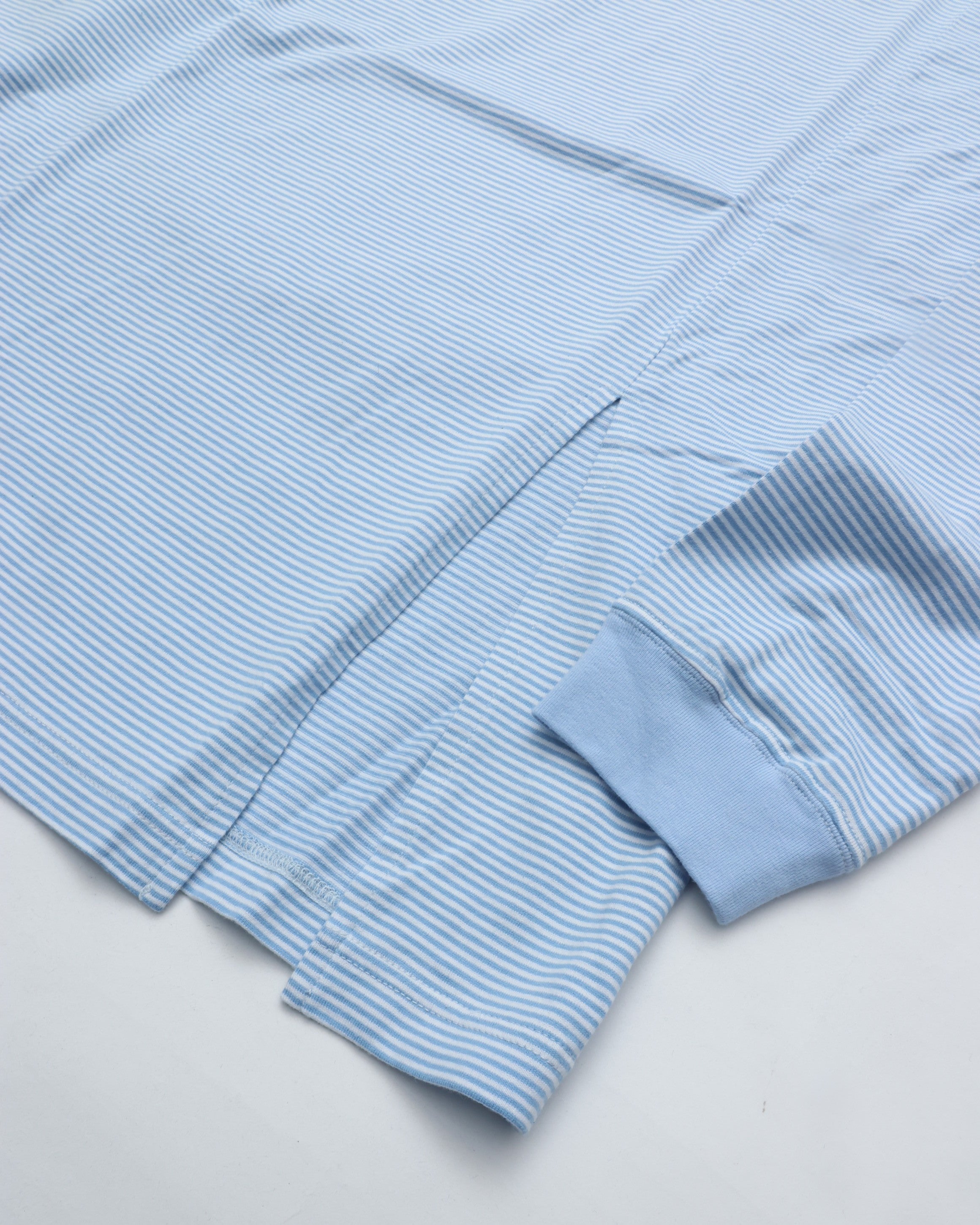 MEYAME BORDER SLIT LONG SLEEVE TEE BLUE – CASDAY / キャスデイ