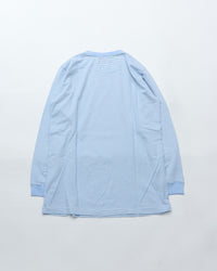 MEYAME  BORDER SLIT LONG SLEEVE TEE BLUE