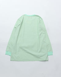 MEYAME BORDER SLIT LONG SLEEVE TEE GREEN
