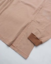 MEYAME  BORDER SLIT LONG SLEEVE TEE BROWN