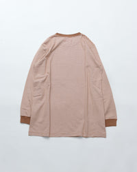 MEYAME  BORDER SLIT LONG SLEEVE TEE BROWN