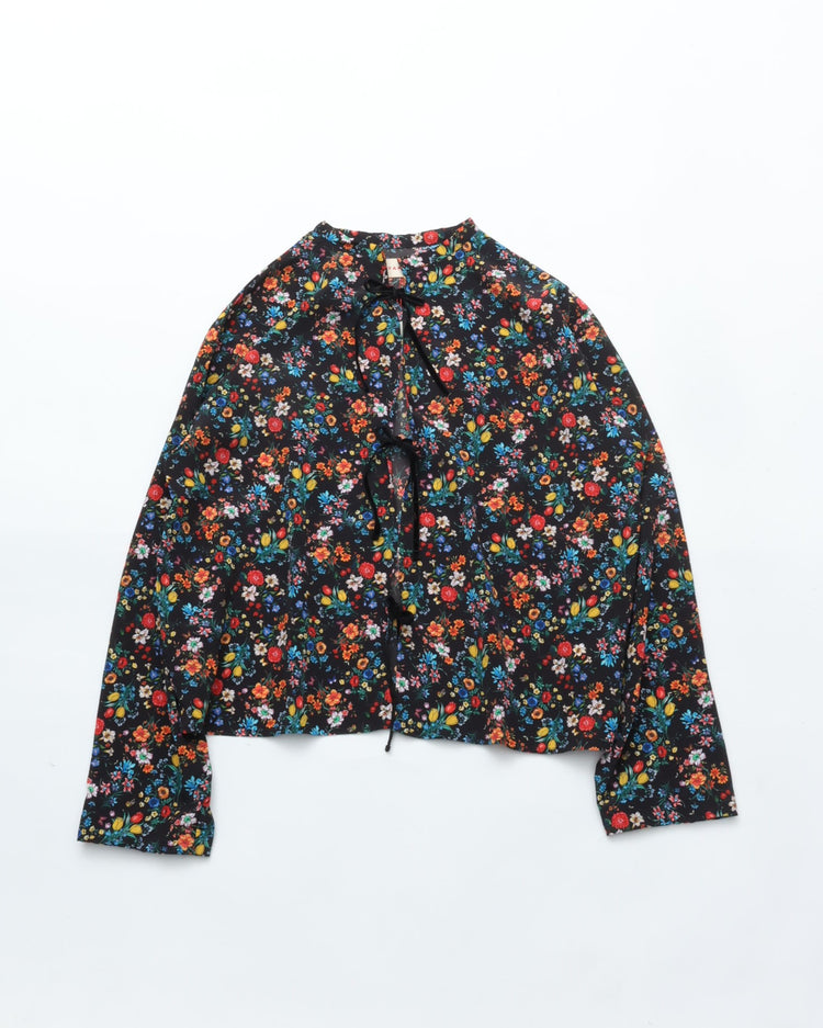MEYAME  BLOUSE JACKET (FLOWER) BLACK