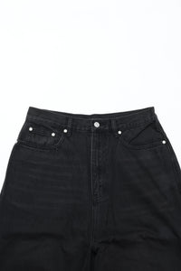 CODA BLACK WASHED DISTRESSED EXTENDED CUT LUFT JEANS