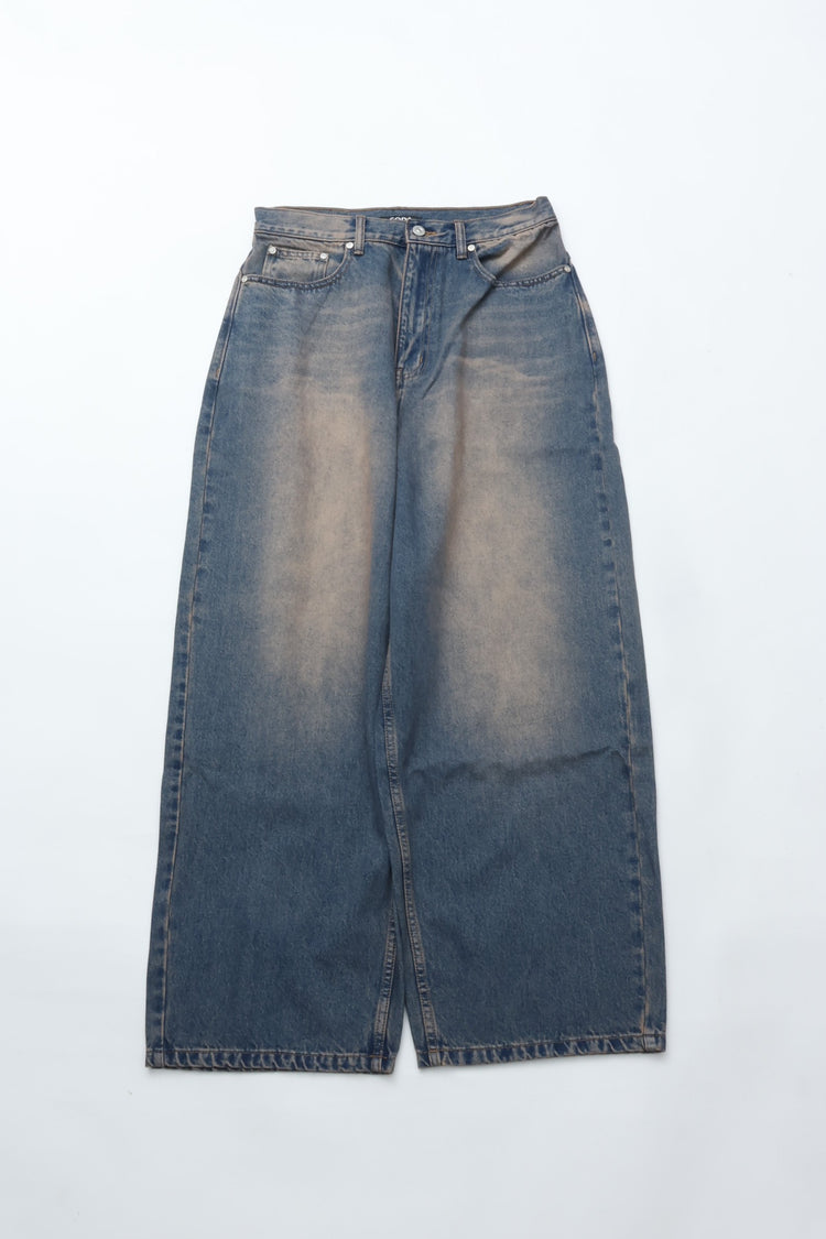 CODA DUST INDIGO ACID WASHED EXTENDED CUT LUFT JEANS