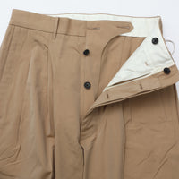 HAVERSACK / 120/2 Chambray High-Waisted Wide Pants BEIGE