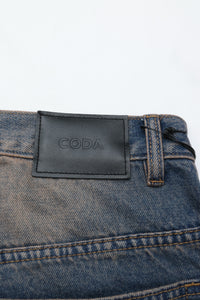 CODA DUST INDIGO ACID WASHED EXTENDED CUT LUFT JEANS